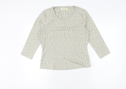 Viyella Women's Grey Round Neck Blouse, Size S