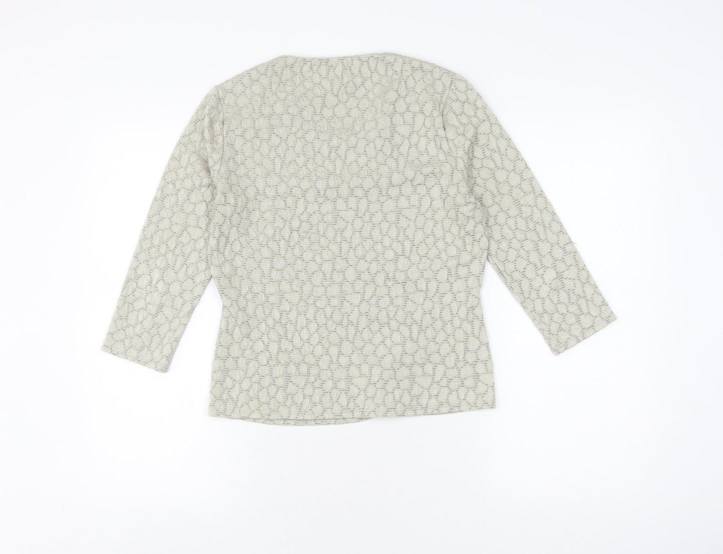 Viyella Women's Grey Round Neck Blouse, Size S