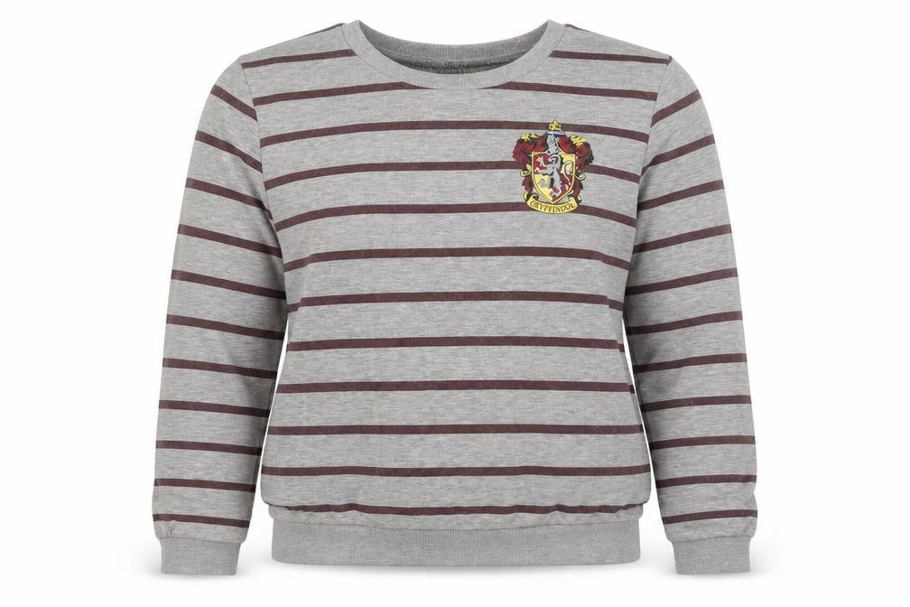 Harry Potter Unisex Grey Striped Pullover Sweatshirt