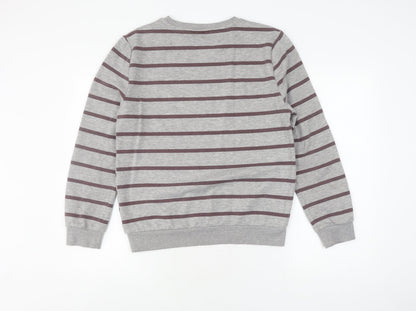 Harry Womens Potter Grey Striped Pullover Sweatshirt