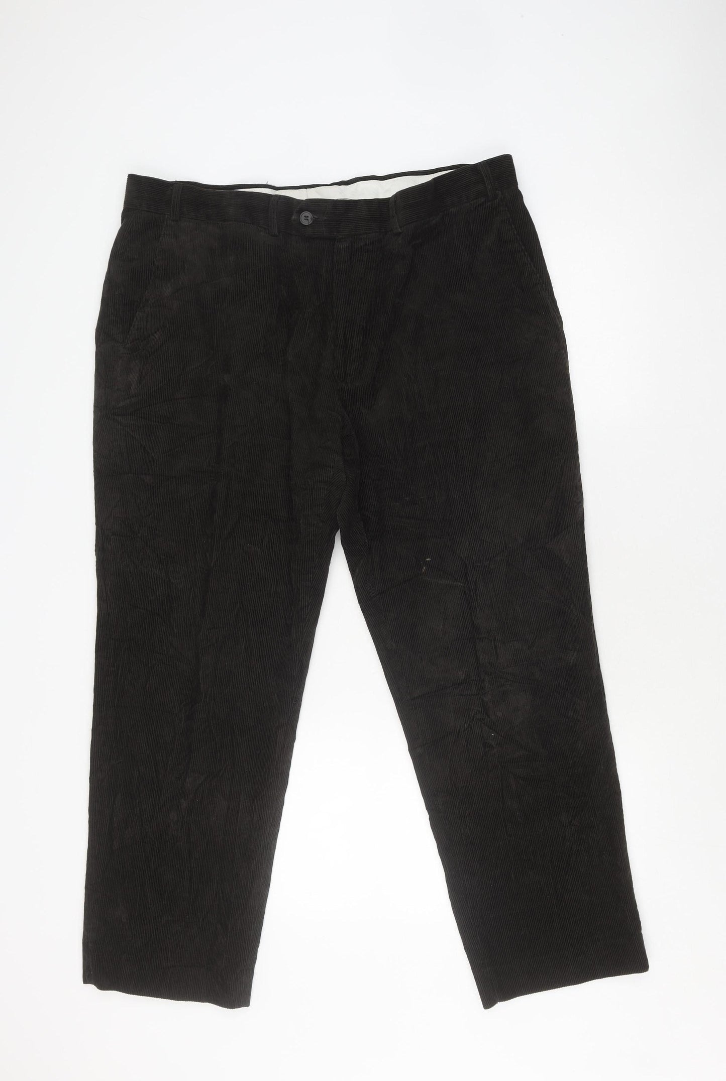 James Pringle Men's Black Corduroy Trousers 40W