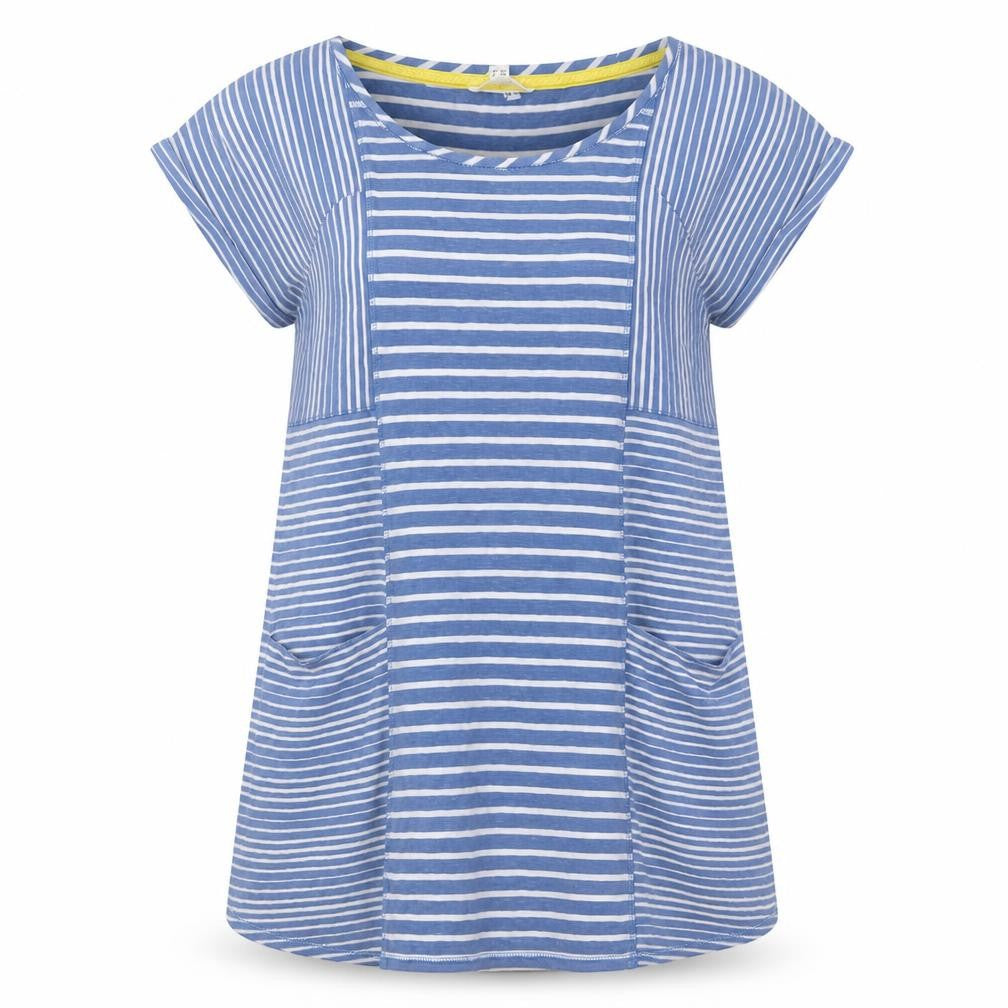 White Stuff Women's Blue Striped Tunic T-Shirt Size 8