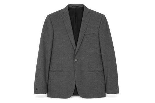 T.M.Lewin Men's Grey Blazer, Size L, Classic Formal Jacket