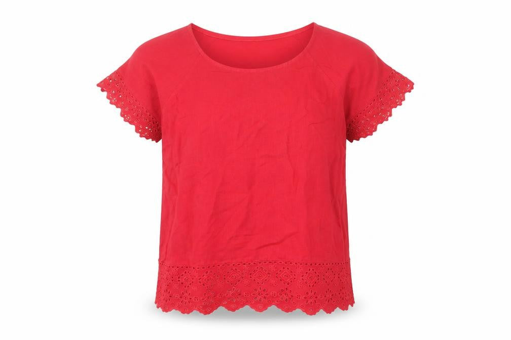 White Stuff Women's Red Linen Blouse Size 10