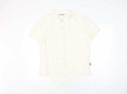 White Stuff Women’s White Linen Button-Up Blouse Size 4