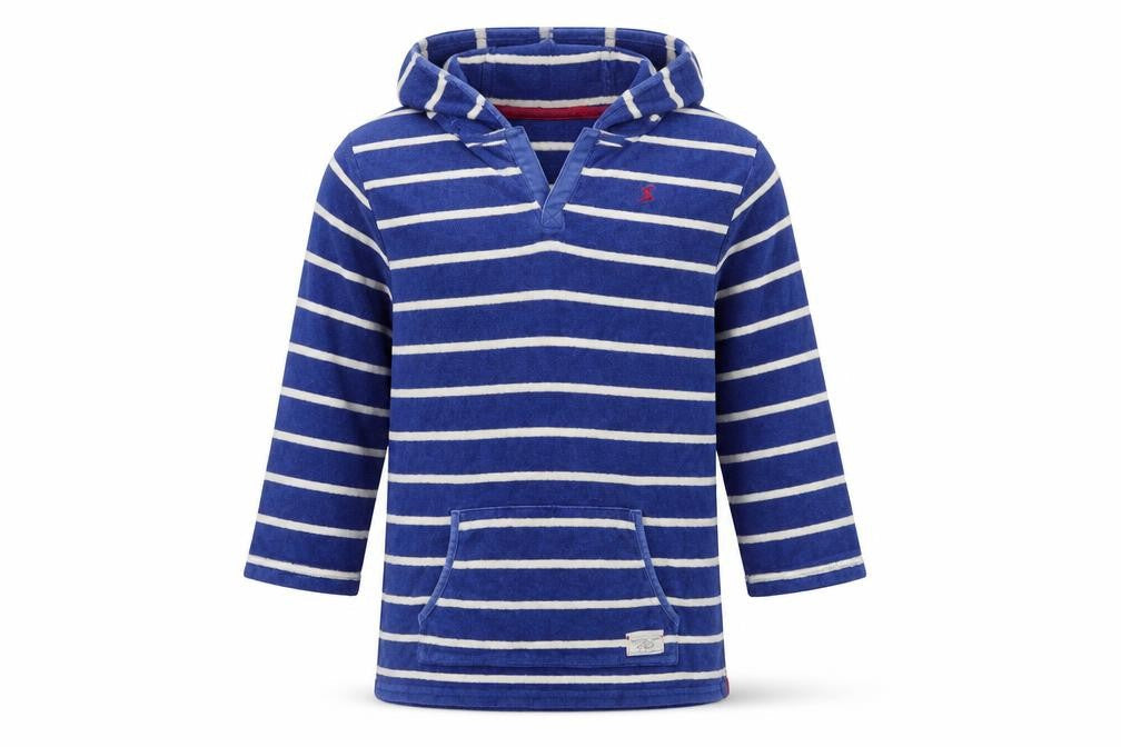 Joules Boys Blue Striped Hooded Rash Guard 11-12 Years