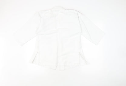 Back view of Adidas boys’ white track jacket 11 years cotton blend