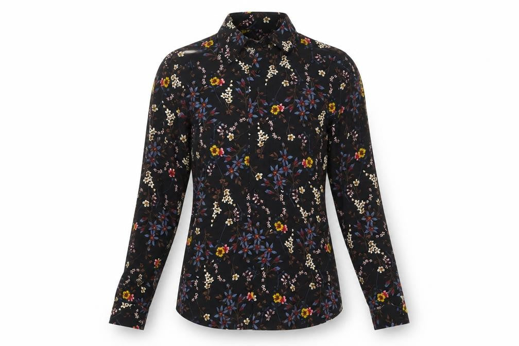 Reiss Black Floral Blouse for Women - Size S, Slim Fit