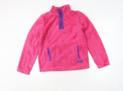 Additional front view of Gelert girls’ pink fleece pullover sweatshirt, 13 years