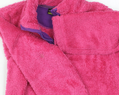 Close-up detail of Gelert girls’ pink fleece pullover sweatshirt, 13 years