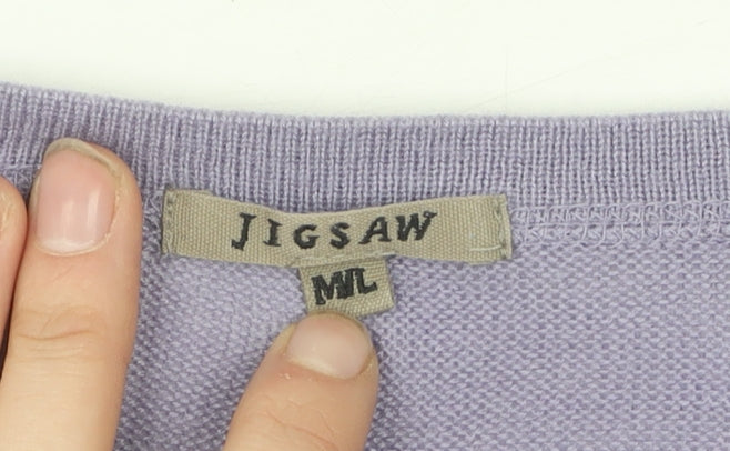 Jigsaw Women's Purple Knit V-Neck Top, M, Excellent