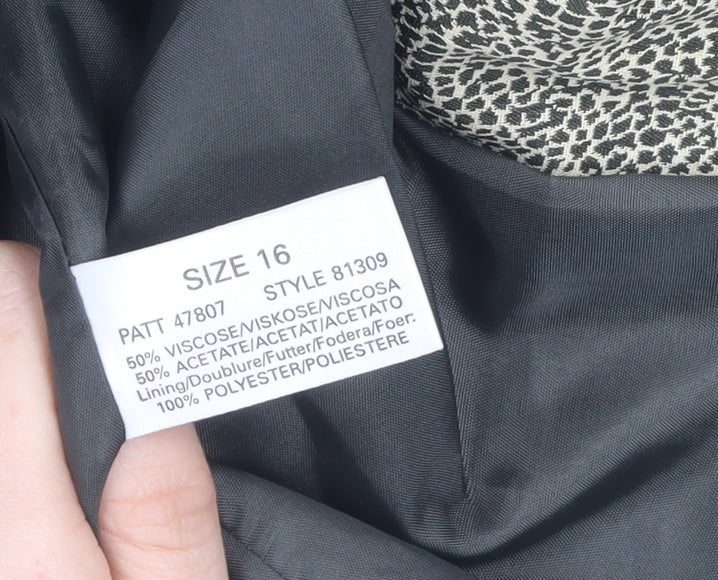 Windsmoor Women's Grey Animal Print Coat Size 16