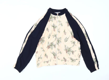 Additional front view of Red Herring Women's Floral Bomber Jacket, size 16