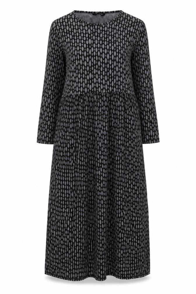 Roman Women Black Geometric Long Sleeve Dress - Size 12