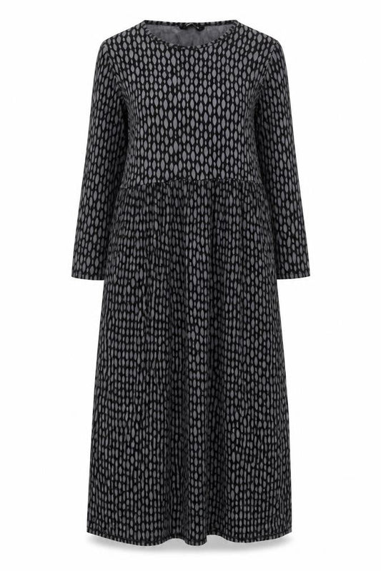 Roman Women Black Geometric Long Sleeve Dress - Size 12