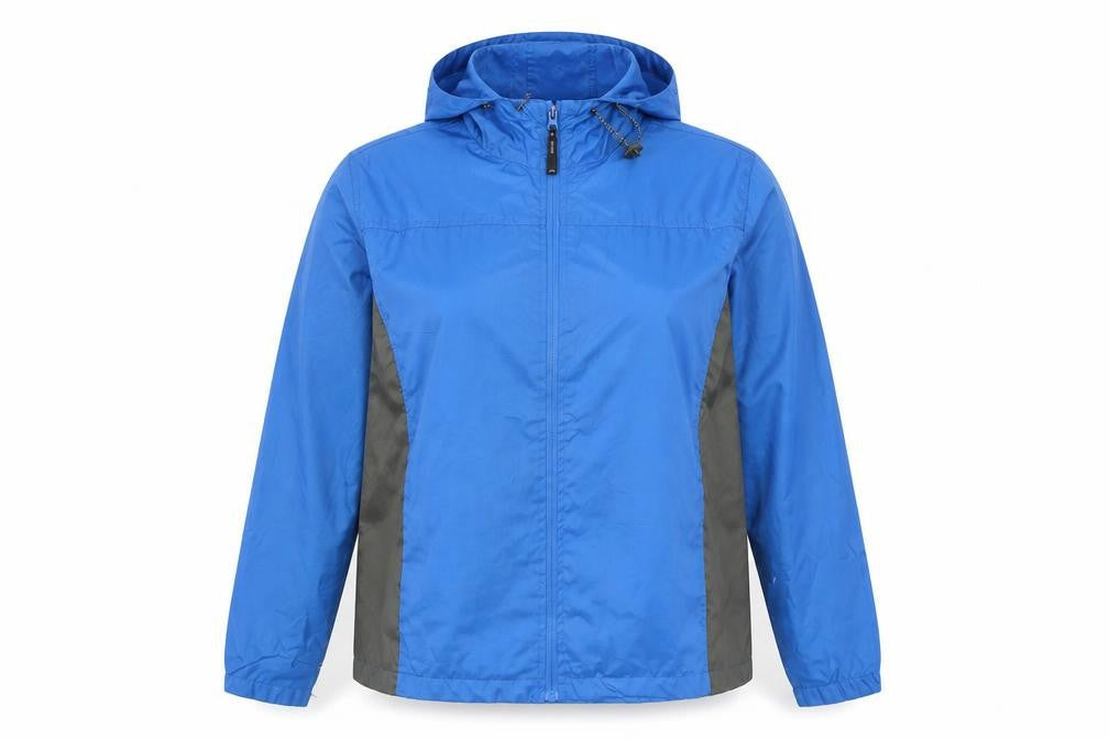 Koko Pink Women's Blue Hooded Rain Coat Size 18