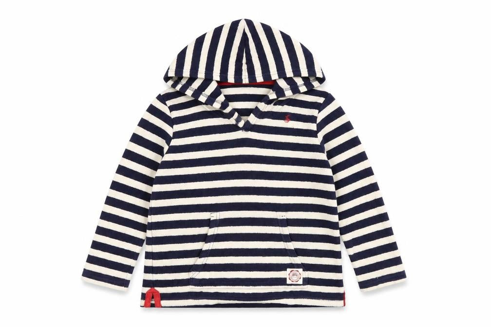 Joules Girls Blue Striped Pullover Hoodie 9-10 Years