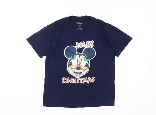 Disney Boys Blue Jolly Christmas T-Shirt, Size M