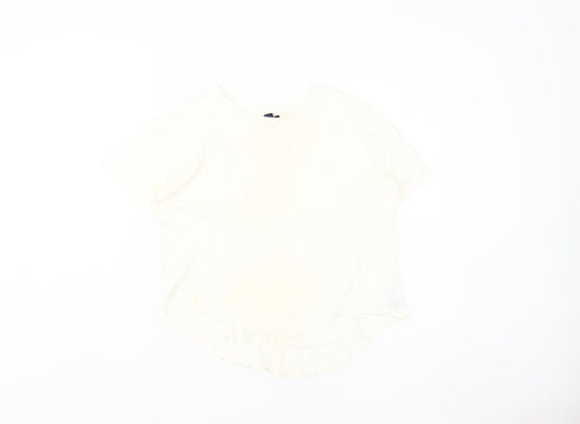 Gap Girls White T-Shirt, Size 14-16, Cotton Modal Blend