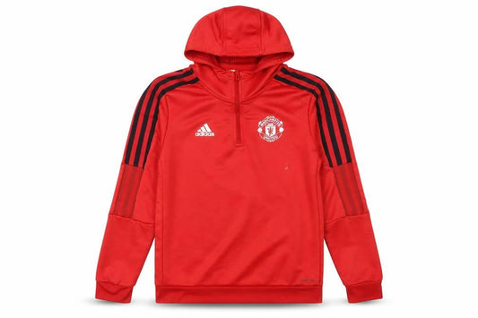 Adidas Boys Red Football Hoodie 11-12Y Pullover Sports Logo