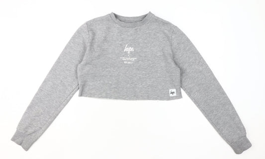 Hype Grey Cotton Women's Pullover Sweatshirt Size 6