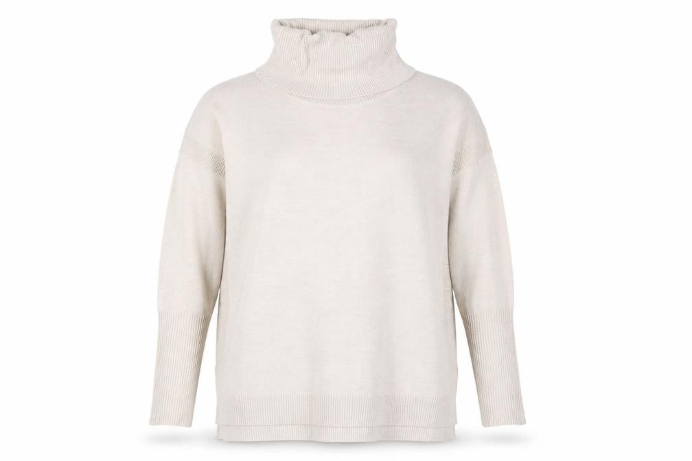 French Connection Women's Beige XL Roll Neck Jumper