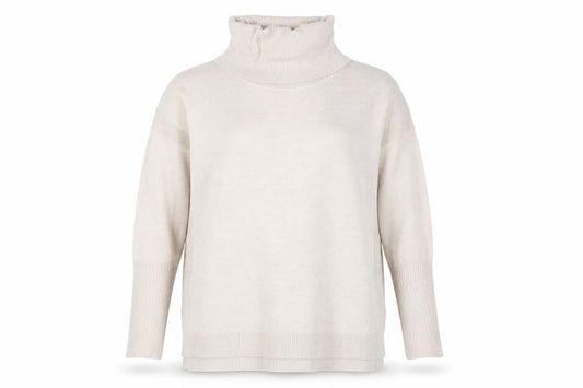 Front view of French Connection Women's Beige XL Roll Neck Jumper