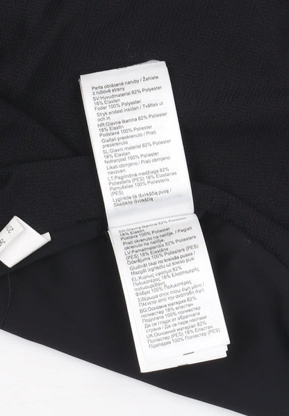 Close-up detail of Decathlon girls’ black one piece swimsuit, size 12