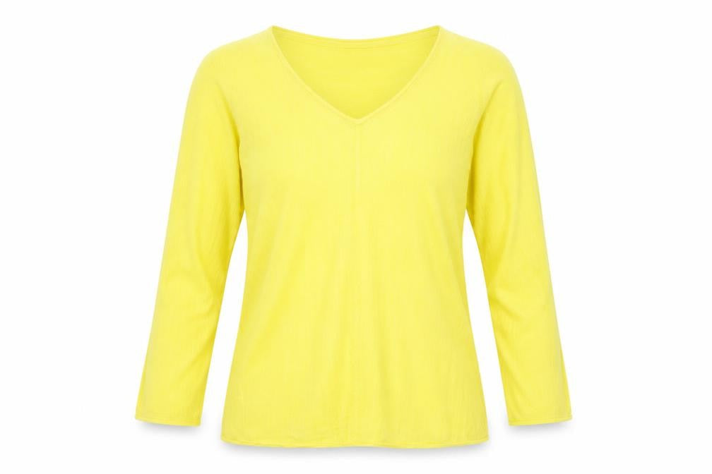 Monsoon Women's Yellow V-Neck Blouse - Medium