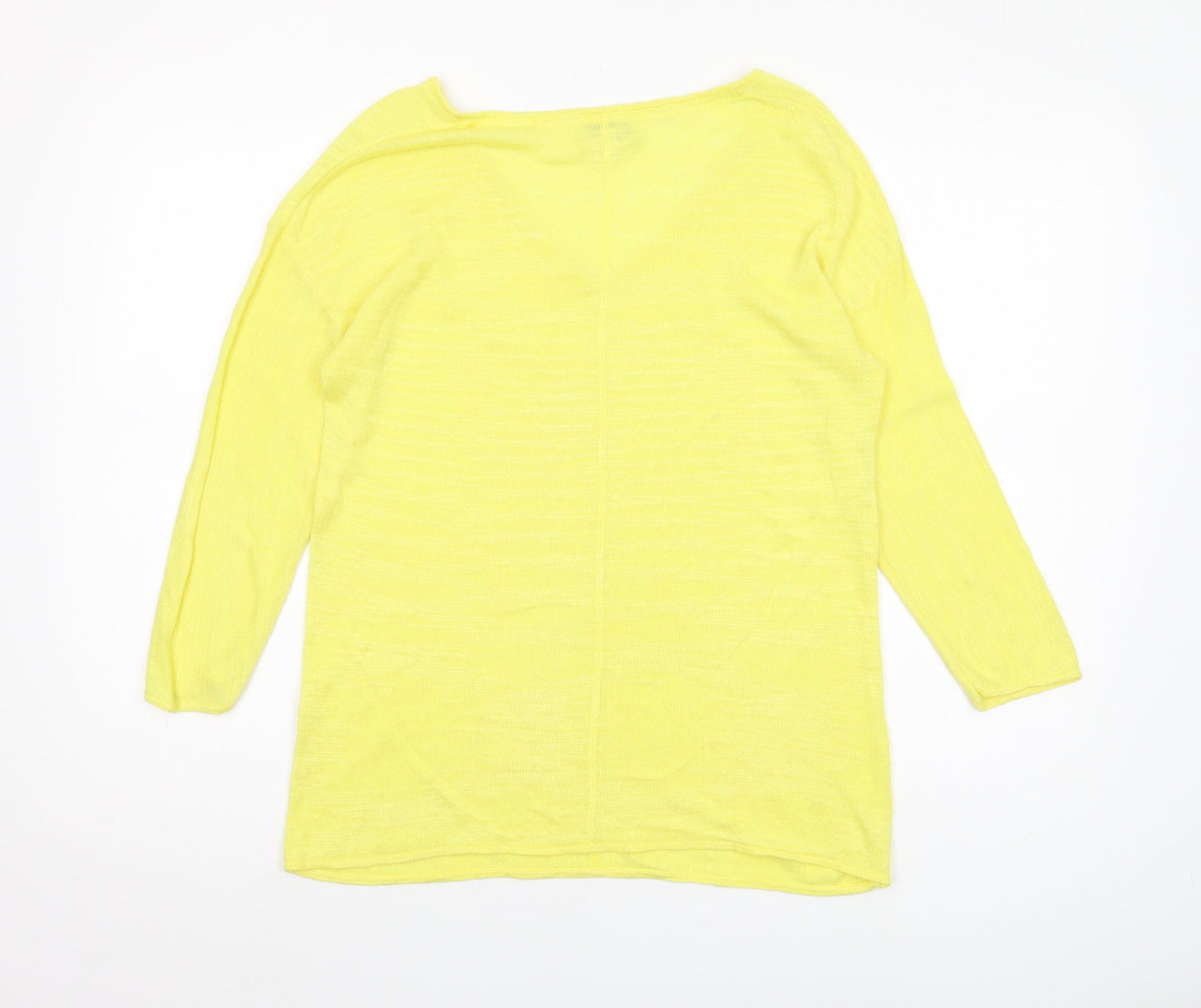 Monsoon Women's Yellow V-Neck Blouse - Medium