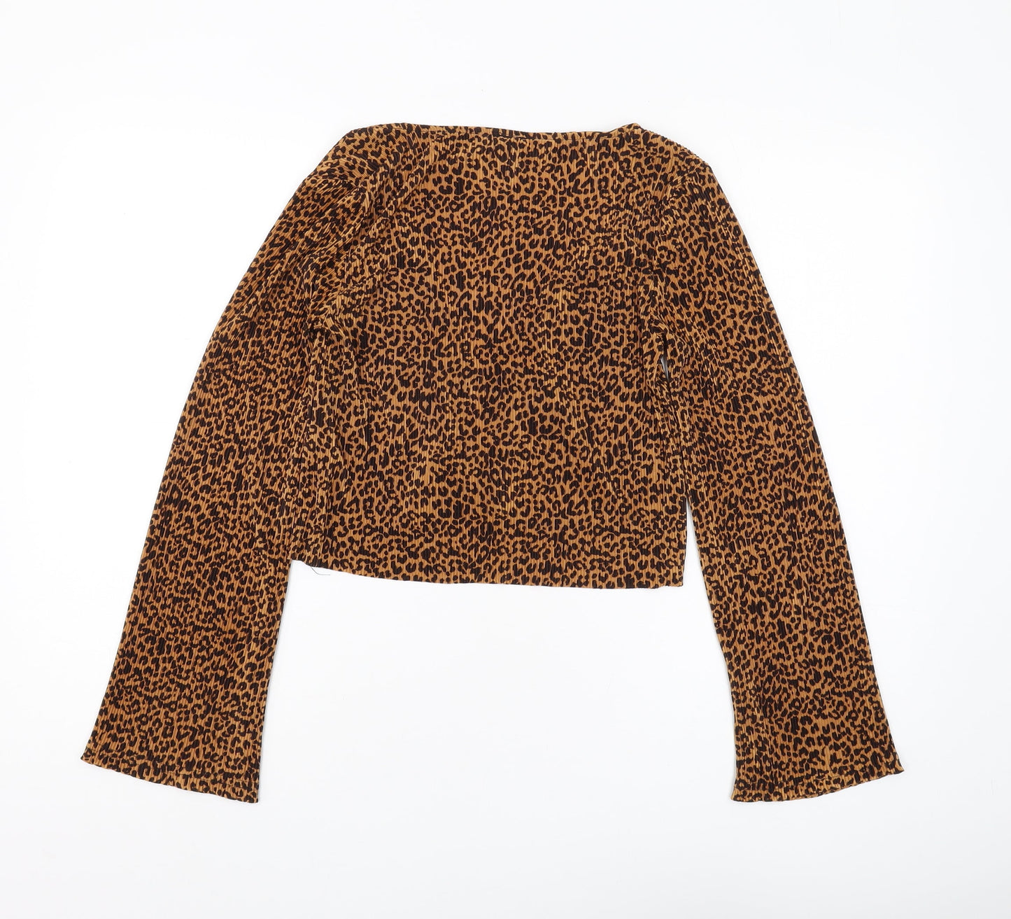 Urban Outfitters Women’s Brown Leopard Print Cropped Blouse