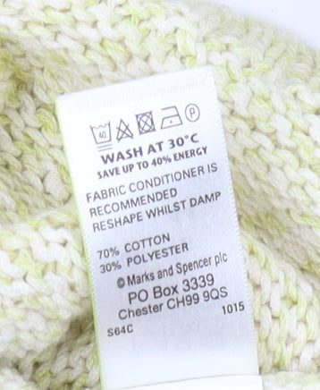 Marks and Spencer Women's Yellow Knitted Pullover Jumper - Size 16