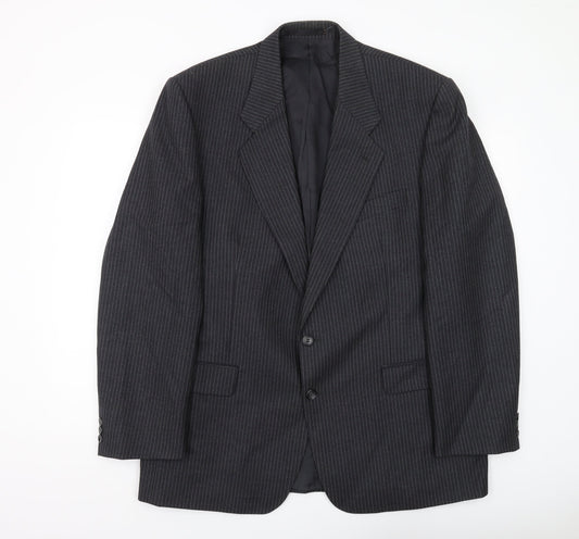 Label Tailoring Men's Black Striped Blazer 46L