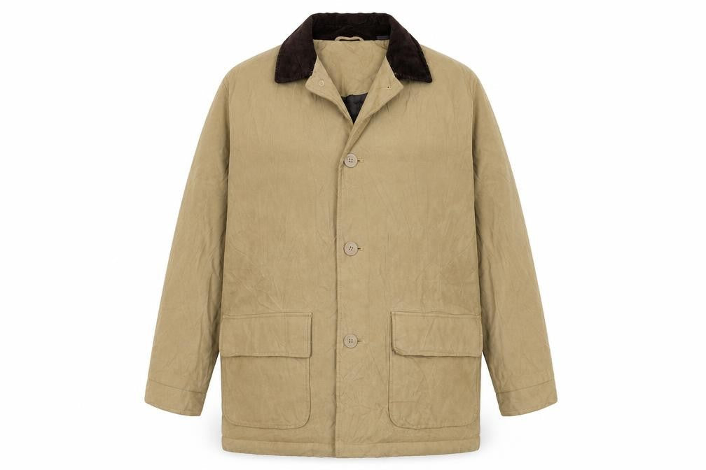 Naturalife Men's Beige Overcoat, Size L, Casual Mid-Length