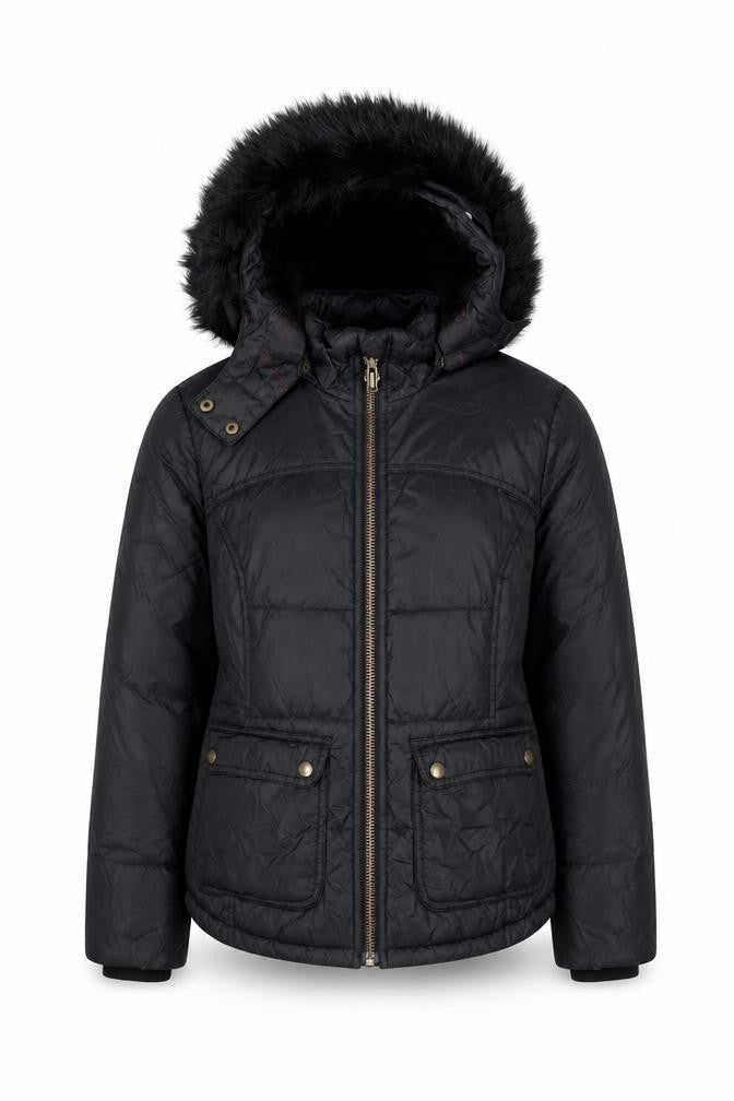 Jack Wills Women's Black Puffer Jacket Size 8