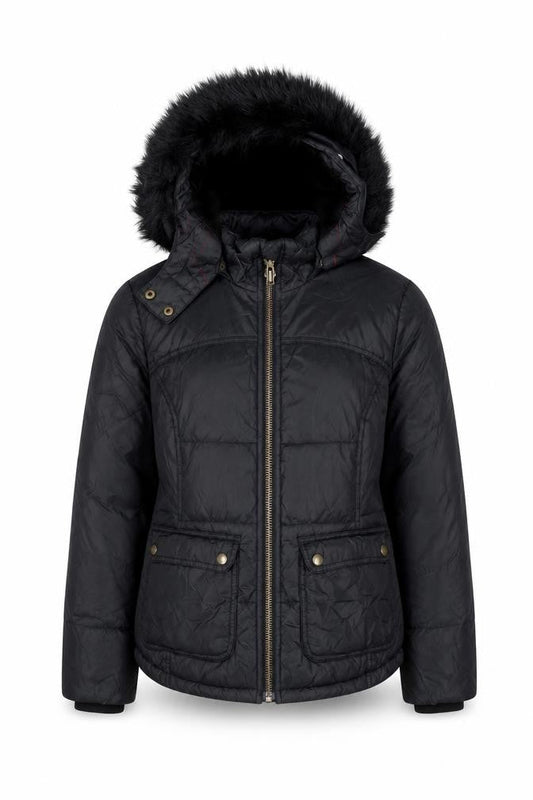 Jack Wills Women's Black Puffer Jacket Size 8