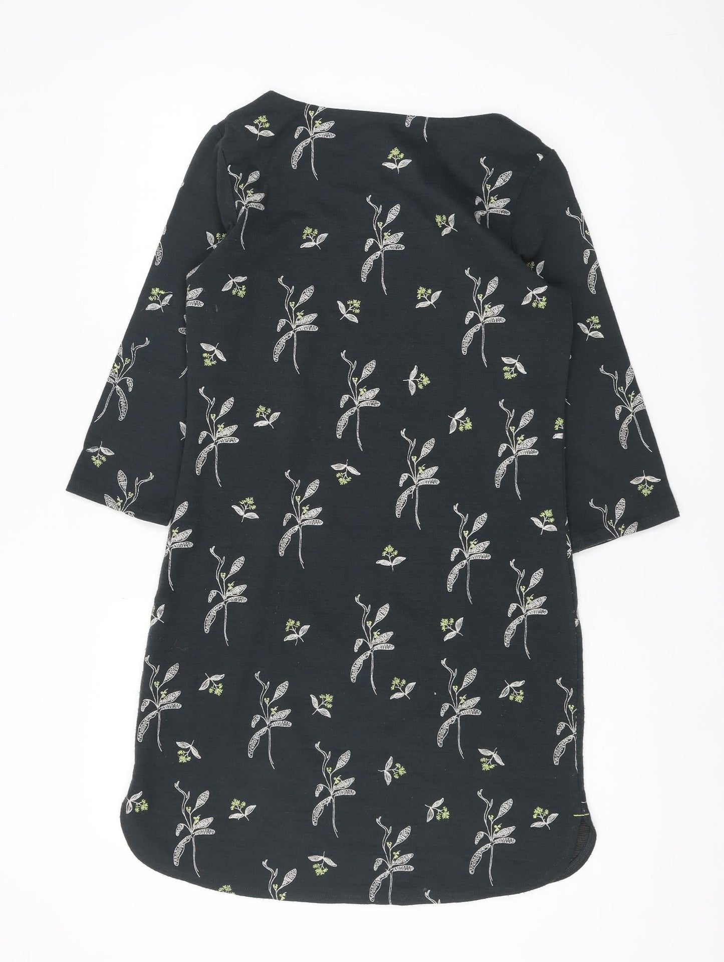 White Stuff Black Floral Shift Dress UK 8