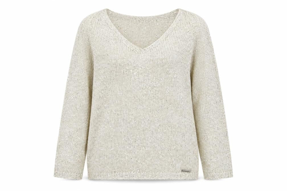 Daniel Hechter Women's Beige Sequin Pullover Jumper S