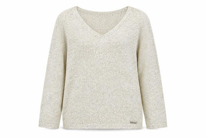 Daniel Hechter Women's Beige Sequin Pullover Jumper S
