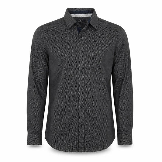 Jeff Banks Men's Black Geometric Shirt, S, Regular Fit