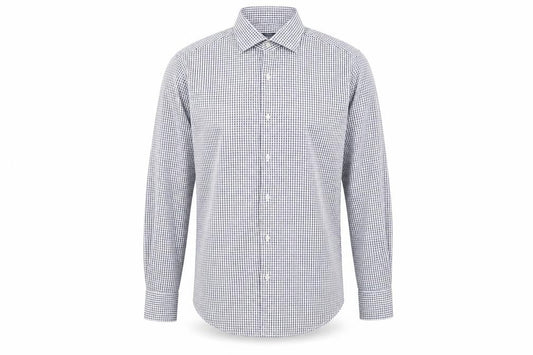Pal Zileri Men's Blue Check Cotton Shirt Size 40