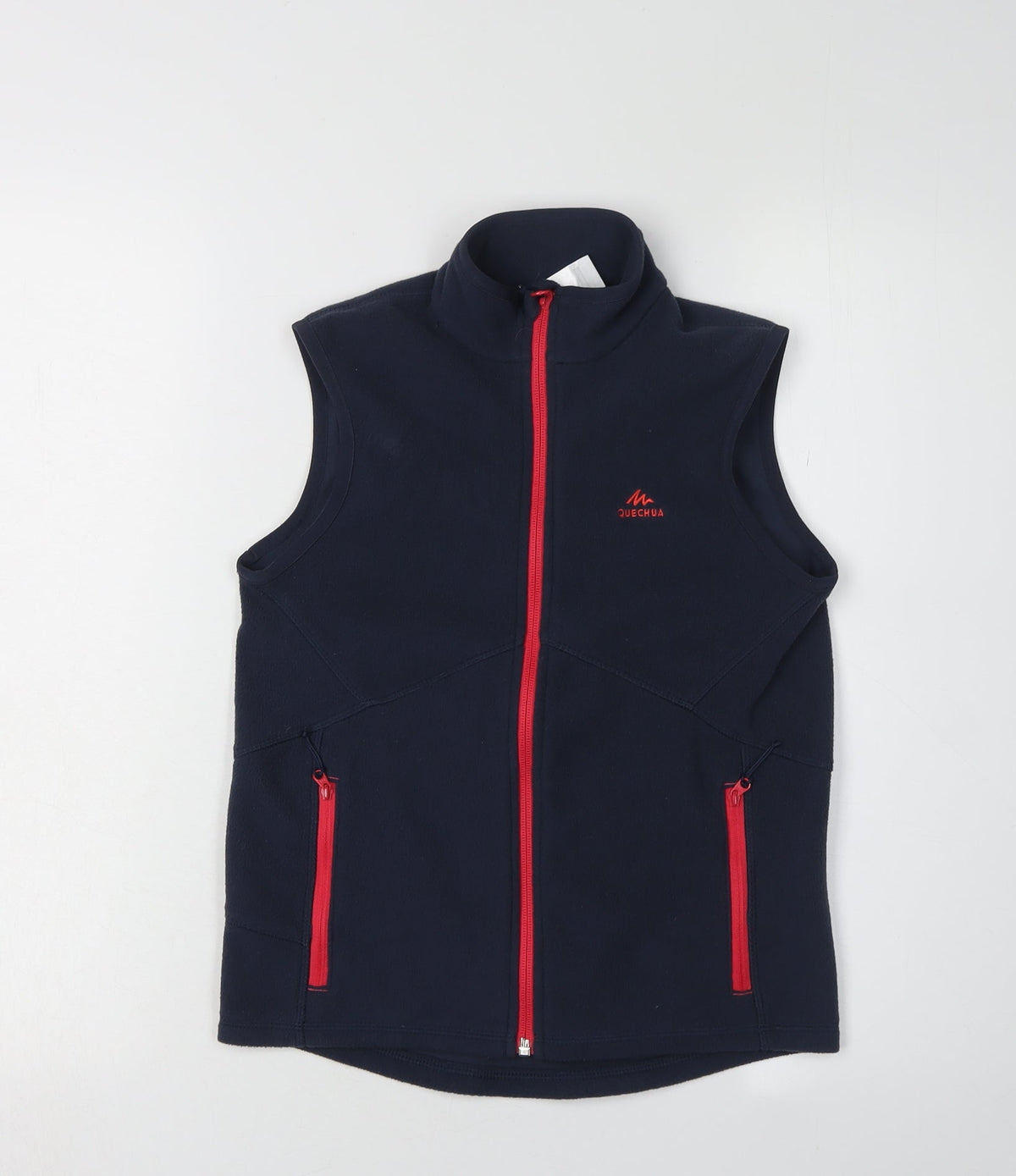 Additional front view of Decathlon girls’ blue fleece waistcoat 8-9 years