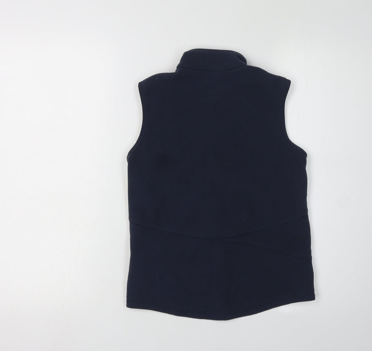 Back view of Decathlon girls’ blue fleece waistcoat 8-9 years