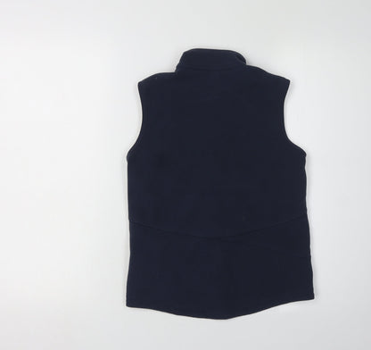 Back view of Decathlon girls’ blue fleece waistcoat 8-9 years
