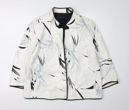 Zara Basic Women's White Floral Blazer Jacket
