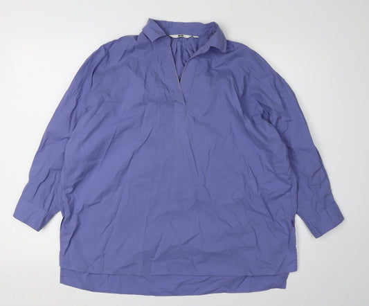 Uniqlo Women's Purple Blouse M Long Sleeve Casual
