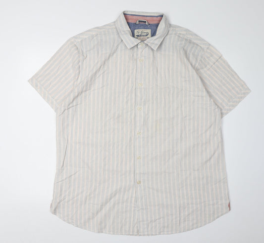St George by Duffer Men's XL Multicoloured Striped Shirt