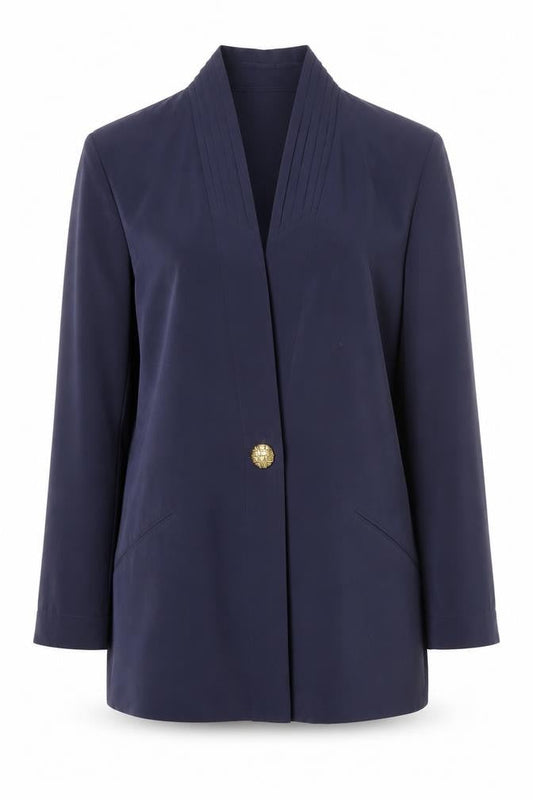 Jacques Vert Women's Blue Blazer Size 12 Regular Fit
