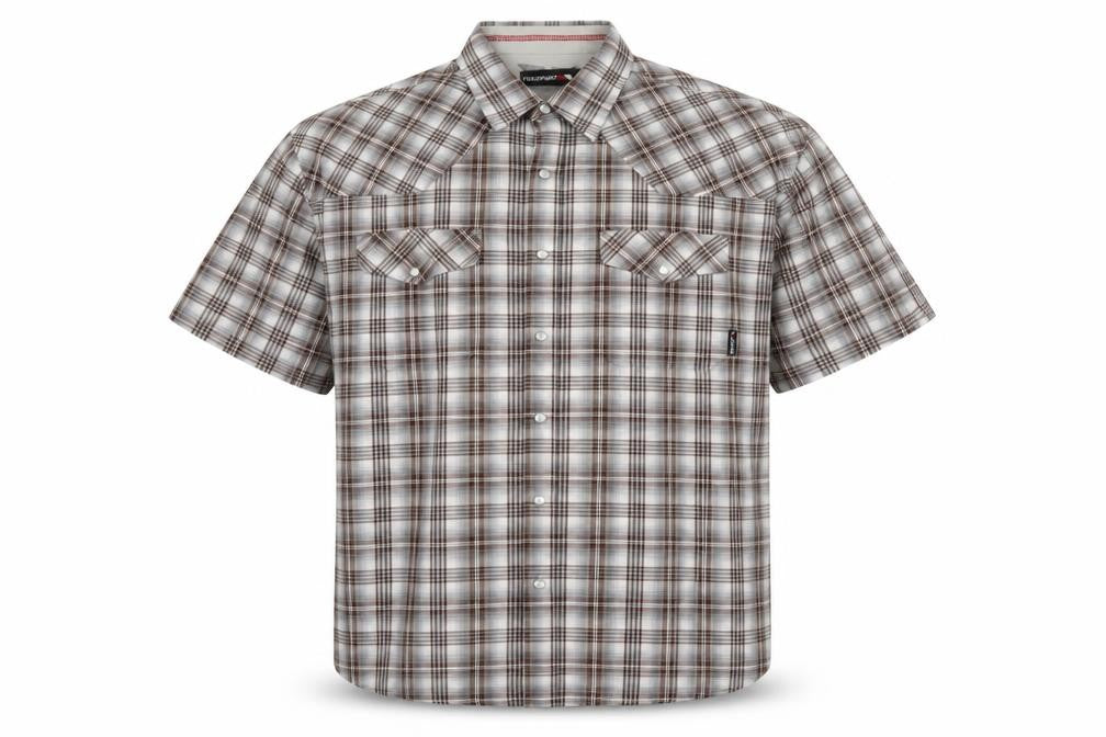 Trespass Men's Brown Check Regular Fit Button-Up Shirt