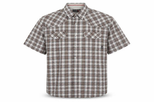 Trespass Men's Brown Check Regular Fit Button-Up Shirt